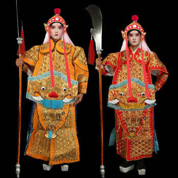 Traditional Chinese Opera Costume, Peking Opera Martial Arts Costume, Theatrical Costume, Stage Costume, Large Military Uniform, Large Satin Full Gold Armor