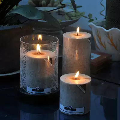 Carnauba wax indoor smoke smell non-smokeless deodorizing candle home with large cylindrical birthday decoration set