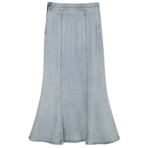 (Limited-time Straight Drop) Orange Despire Heather Cotton Blend Brief About High Waisted Denim Fishtail Dress 2024 Spring