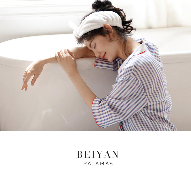 Pyjama pour femme en Coton à manches - Ref 2993197 Image 8