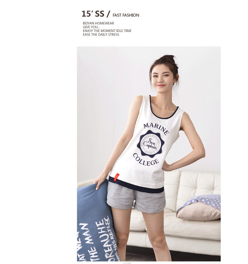 Pyjama mixte en Coton à sans manches - Ref 3005157 Image 8