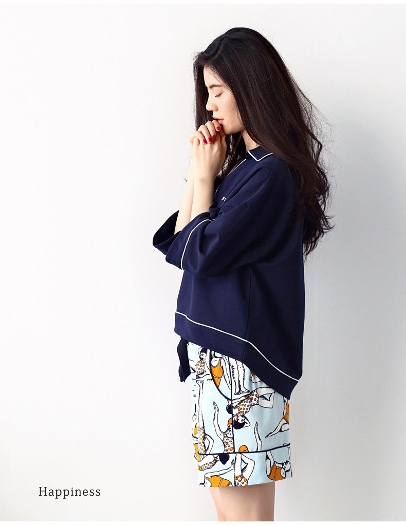 Pyjama pour femme en Coton à manches - Ref 2993118 Image 11