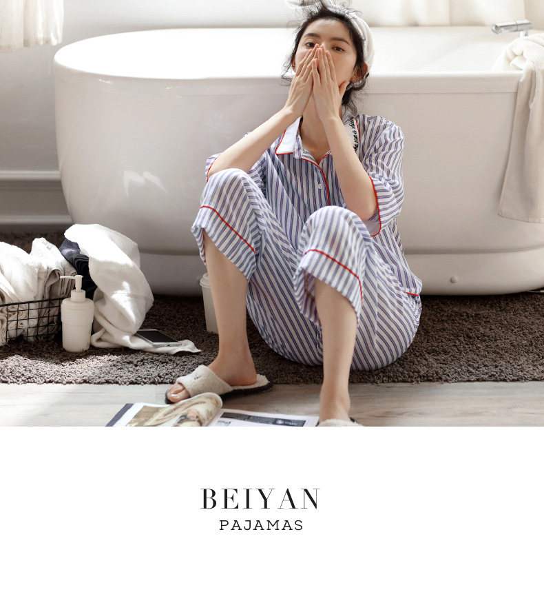 Pyjama pour femme en Coton à manches - Ref 2993197 Image 16