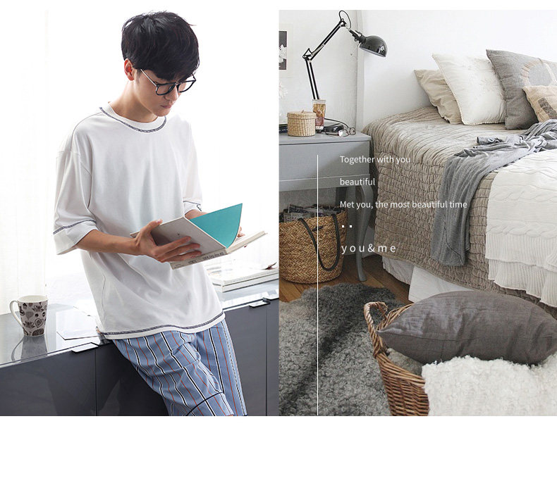 Pyjama mixte en Coton à manchon moyen - Ref 3005109 Image 8