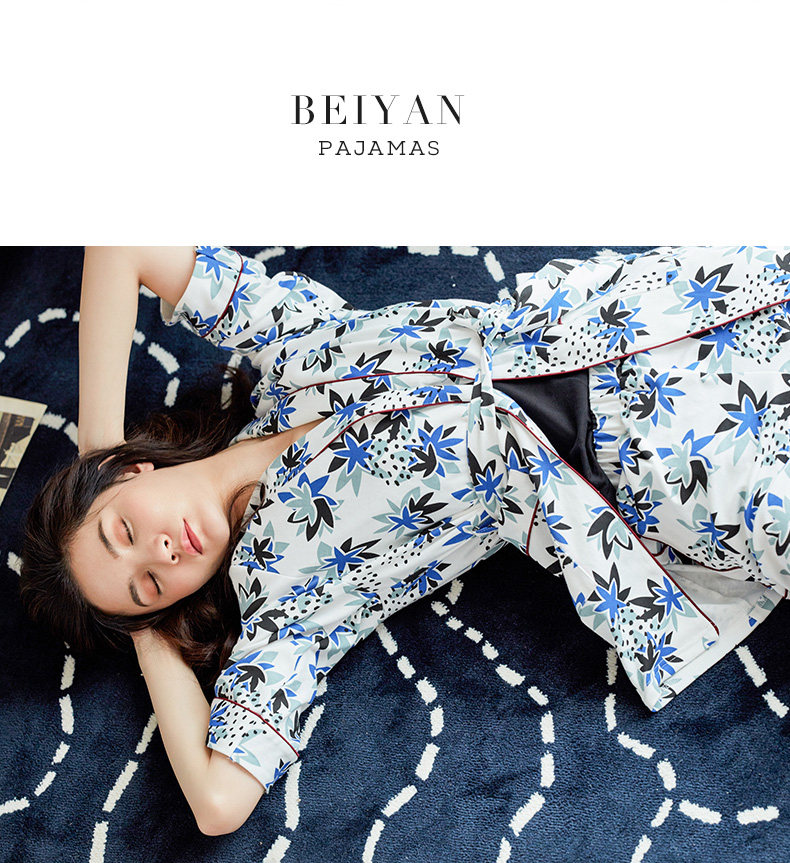 Pyjama pour femme en Coton à manches - Ref 2993192 Image 14