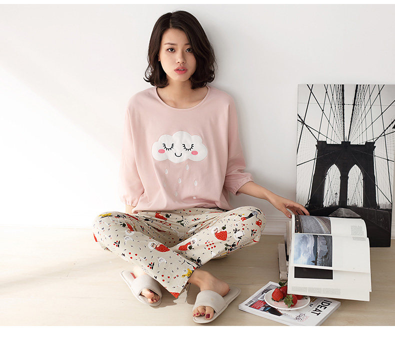 Pyjama pour femme en Coton à manches - Ref 2993132 Image 17