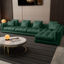 618 preemptive addition] light luxury small apartment first layer cowhide leather sofa modern simple down living room furniture
