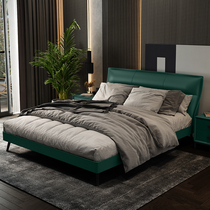 618 preemptive addition] light luxury First layer cowhide leather bed Master Bedroom 1 8 m double bed modern minimalist wedding bed