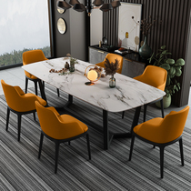 Hong Kong-style light luxury ins Nordic Net red restaurant furniture dining table and chair combination one table four chairs one table six chairs solid wood table