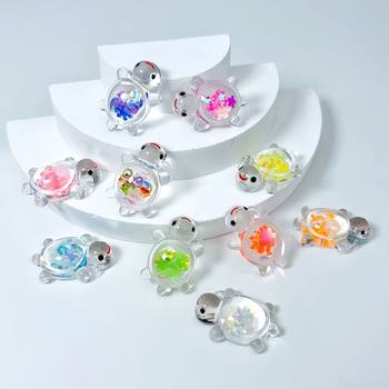 New luminous transparent sequins cute simulation turtle diy children's toys desktop car interior decoration trendy jewelry