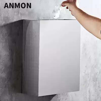 Public restroom hanging wall stainless steel trash can Hotel toilet wall trash bin toilet stainless steel trash can