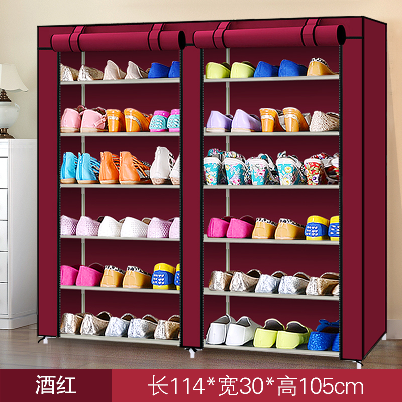 Simple shoe rack Multi-layer door dust-proof assembly Economical space-saving dormitory small shoe rack storage cabinet Cloth shoe cabinet