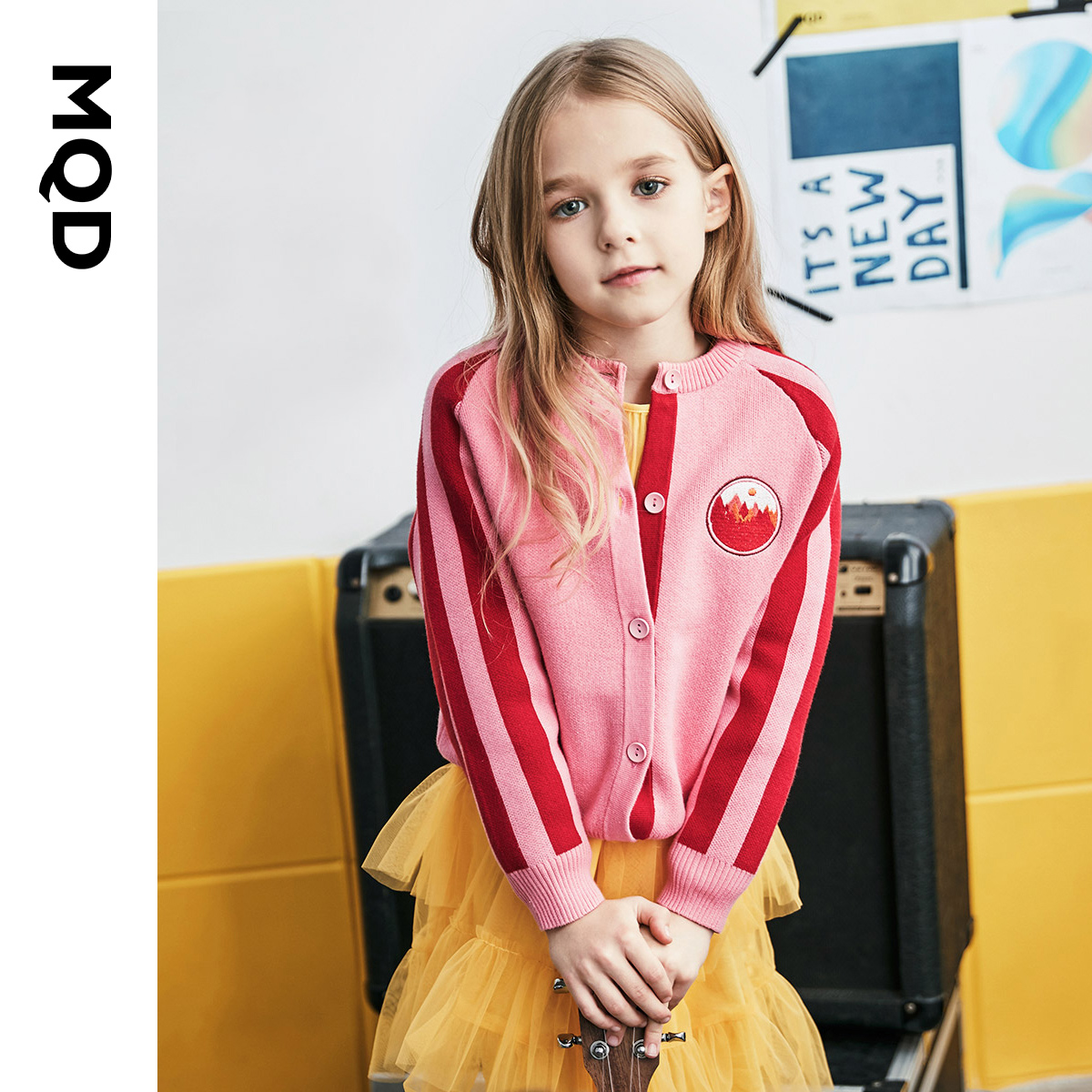 MQD Children's Wear Girls Autumn Cardigan Sweater Warm 2021 New Kids Korean Edition Foreign Sweater Jacket Tide