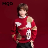 Детский красный свитер, шерстяной трикотажный пуховик подходит для мужчин и женщин, детская одежда, увеличенная толщина