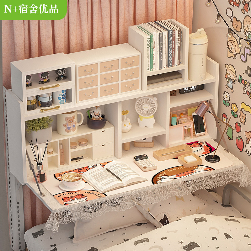 N Brand Laptop Lap Desk, a Dormitory Essential for College Students, Elevated Computer Desk for Bunk Beds, Foldable Desk for Dorm Rooms