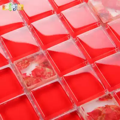 (Linus mosaic)Red glass shell mosaic Dressing room mosaic bar living room wall sticker