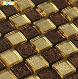 [Ленас] Золотая фольга Мозаичная плитка фона фона стены мозаичная плитка мозаичная головоломка Фоновая стена
