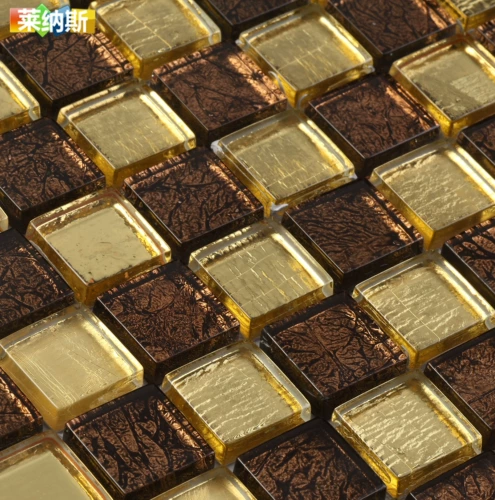 [Ленас] Золотая фольга Мозаичная плитка фона фона стены мозаичная плитка мозаичная головоломка Фоновая стена