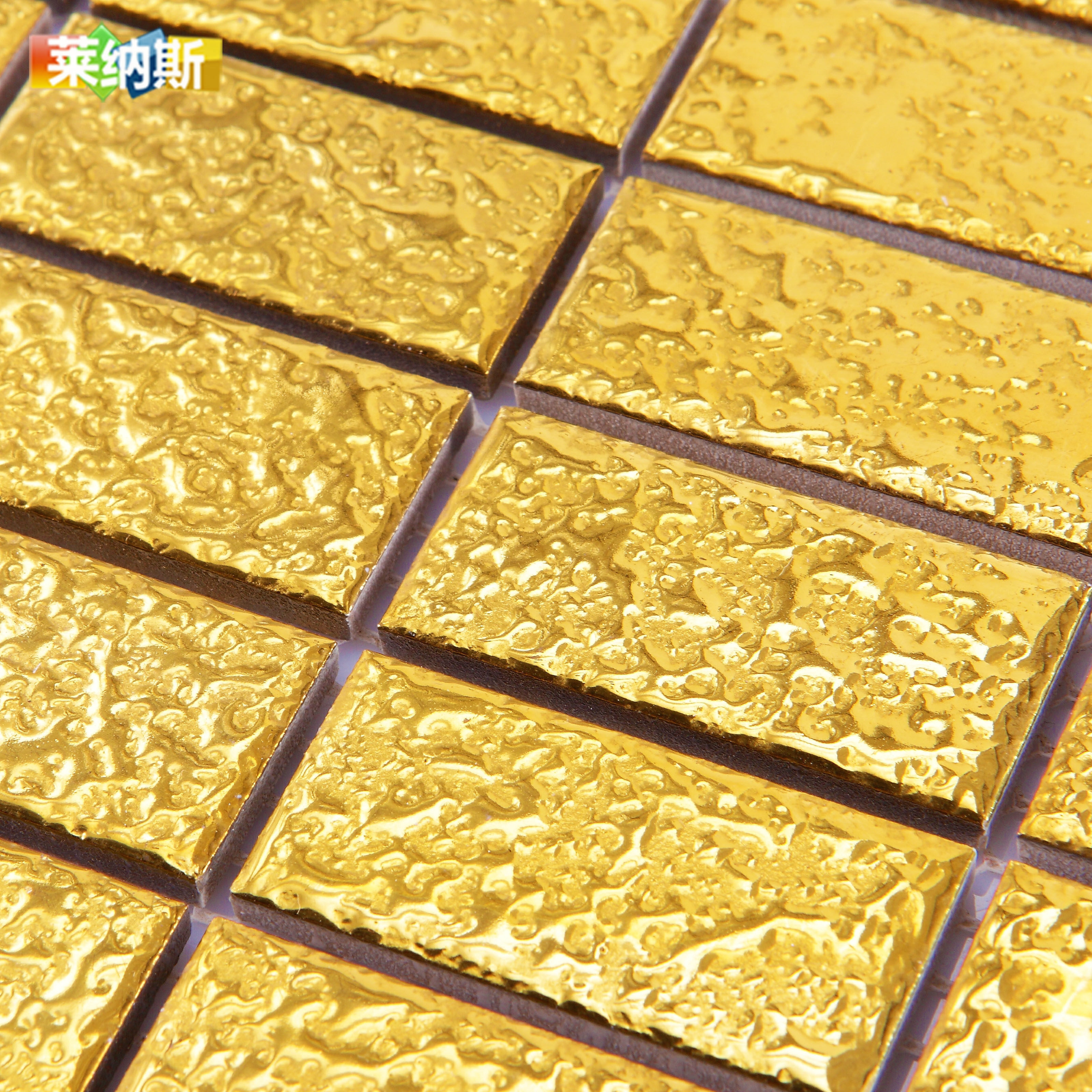 Linus gold ceramic mosaic electroplating ceramic mosaic puzzle background wall living room tiles
