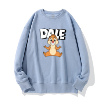 ins same year of the rat red cartoon chipmunk print couple loose long sleeve round neck sweater top jacket