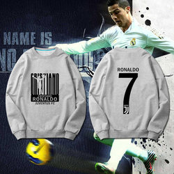 Serie A G Army Juventus C Ronaldo ກິລາບານເຕະ CR7 Loose Basement Jacket Round Neck Warm Sweater