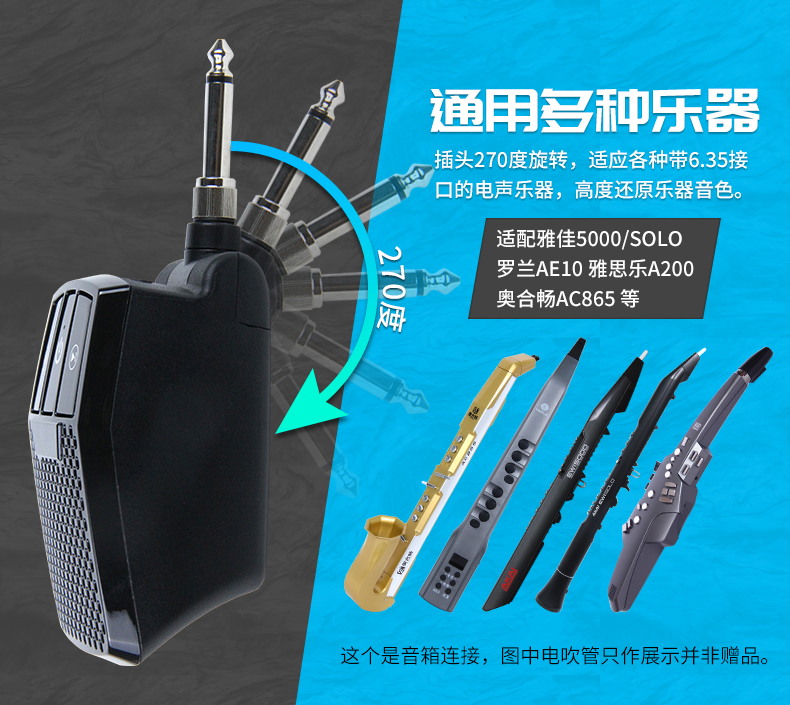 Direct plug-in small speaker dedicated portable Bluetooth speaker Roland Yajia Aohechang Yasile electric blowpipe universal model