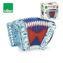 French Vilac childrens accordion toy Natalie original small beginners entry-level musical instrument early education enlightenment