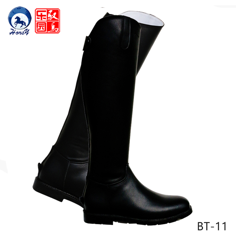High-Top Equestrian Boots for Men and Women, Leather Equestrian Boots, All-Season Non-Slip and Wear-Resistant Professional Riding Boots, Riding Equipment
