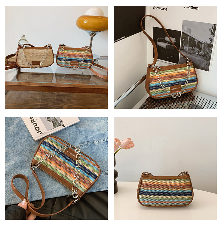 High quality texture small for women 2024 summer new fashion Lafite grass woven armpit versatile single shoulder_voghion.com