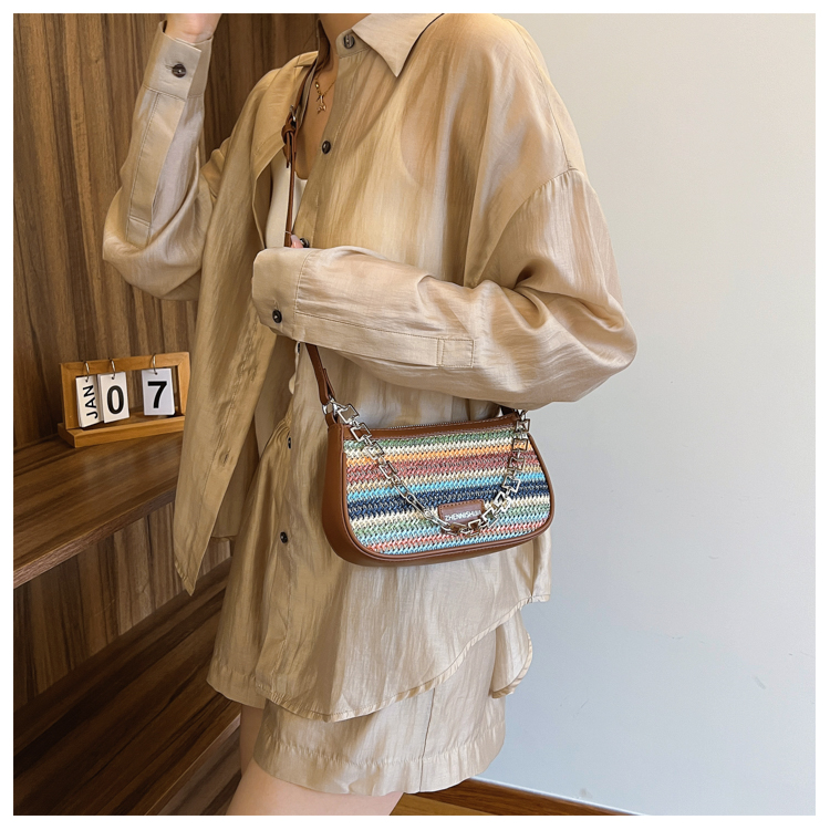 High quality texture small for women 2024 summer new fashion Lafite grass woven armpit versatile single shoulder_voghion.com