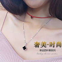 2021 New clover necklace female 999 sterling silver Black Swan pendant birthday gift to girlfriend wife