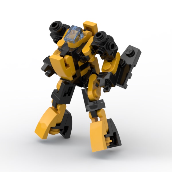[Wasp Warrior - Direct Transformation Robot] Mecha Moc Building Blocks Small Mini Exoskeleton Assembly Toy