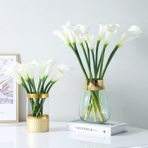 Hand feel PU large Calla Lily simulation bouquet vase set fake flower silk flower decoration flower decoration jewelry 10 sets