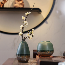Chinese style simple ceramic vase ornaments living room table flower arrangement home soft decoration Zen simulation plum blossom set