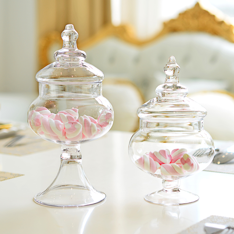 (Hao Yang) Wedding Candy Jar Decorations Glass Sugar Cylinders Practical Candy Jar Glass Cylinder Storage Tank