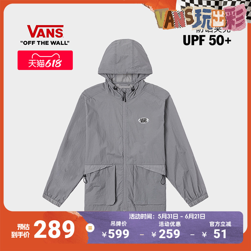 Vans Official Unisex Couple's Jacket Workwear Style Hooded Sun Protection Coat Vans Official Unisex Couple's Jacket Workwear Style Hooded Sun Protection Coat