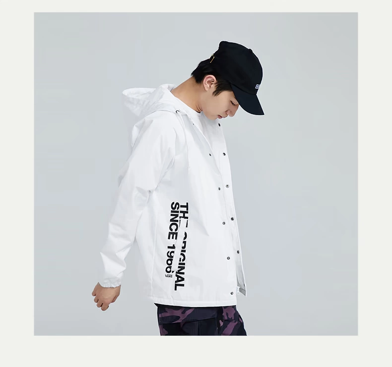 Vans Vans chính thức mùa xuân mới áo khoác cotton trắng mỏng nam - Áo khoác thể thao / áo khoác
