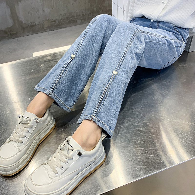 Girl Spring Dress Jeans Foreign Pie 2022 New Children Outside Wearing Long Pants Trendy CUHK Boy Girl Spring Autumn Pants