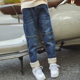 Флисовые джинсы с начесом, пуховик, детские демисезонные утепленные штаны, 2019, в западном стиле