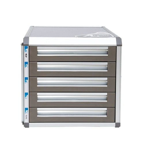 Jinlongxing Desktop файловый шкаф алюминиевый сплав сплав с мультислойным комбинированным ящиком A4 Данные данные небольшой короткий шкаф Архив офис Коммерческий маленький столовый металл хранения кабинета