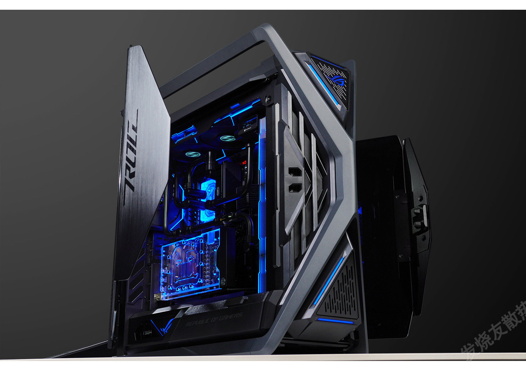 Шасси питания вентилятор комплект поставки  发烧友水冷|rog创世神701机箱 金属硬管ek水冷方案 cpu显卡散热 Ekwb