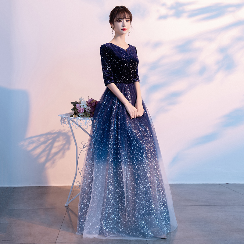 Evening dress for adults, suit, clothing, starry sky, long skirt Evening dress for adults, suit, clothing, starry sky, long skirt