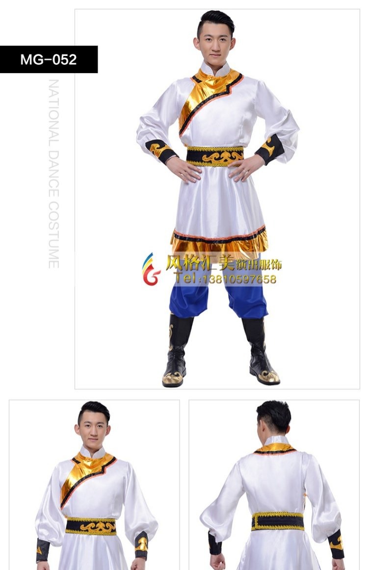 Đàn ông mới Mông Cổ trang phục múa quốc gia trang phục sân khấu quốc gia đồ bộ kiểu