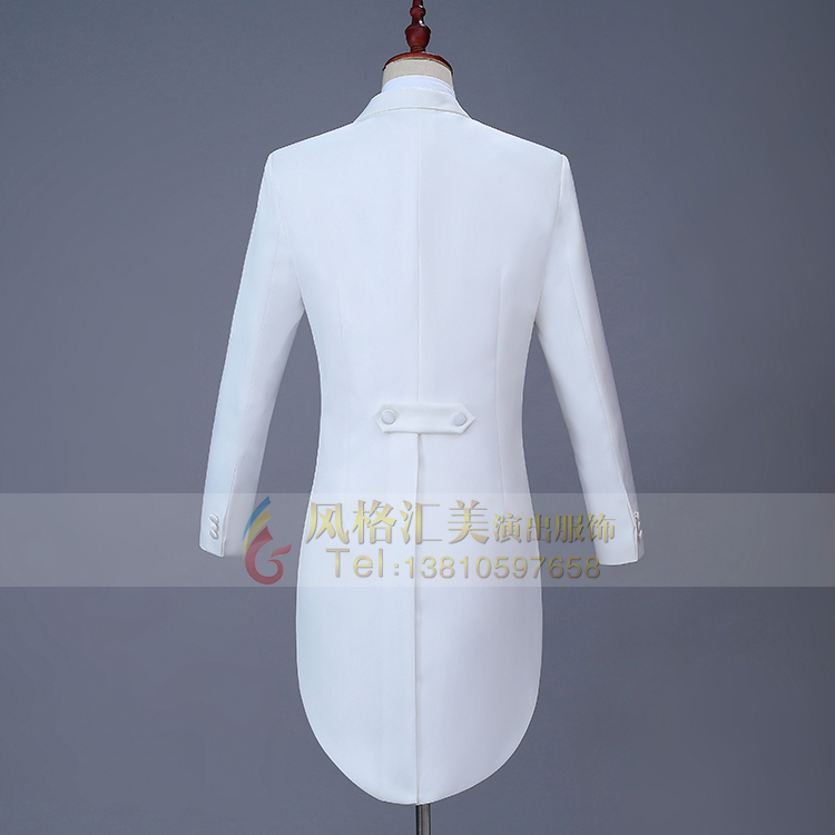 Swallow Tail Costume Stage Performance ăn mặc Điệp khúc Conductor ăn mặc Suit cưới chủ trang phục trắng Suit nam