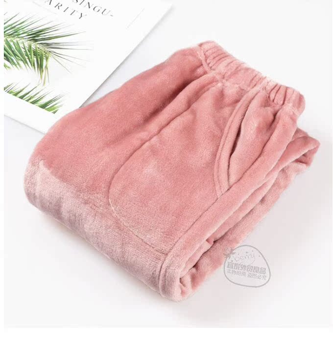 Quần pyjama mùa đông cho nam và nữ dày quần rộng ấm áp cộng với quần nhung đôi tại nhà quần ống rộng cỡ lớn quần tây nữ đẹp