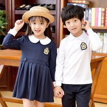 School uniform skirt suit British college style long sleeve spring and autumn boys and girls Korean version of primary school uniforms kindergarten uniforms