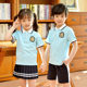 Primary school students' class uniform summer short-sleeved boys and girls' children's clothing sports British college wind school uniform suit kindergarten garden clothing