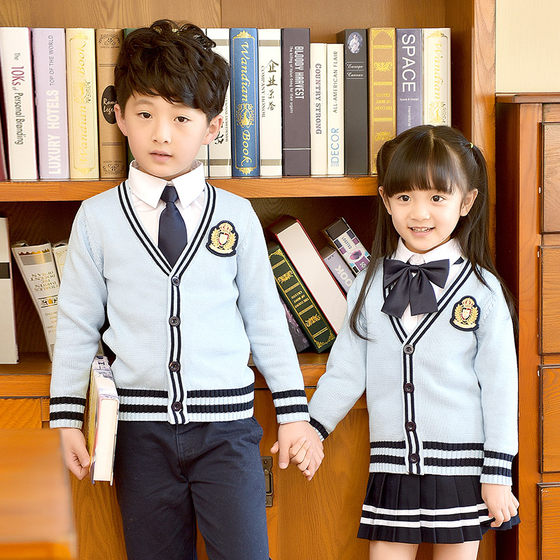 Class uniform sweater boys and girls clothing spring and autumn British, Japanese and Korean children primary and secondary school uniform suit kindergarten uniform