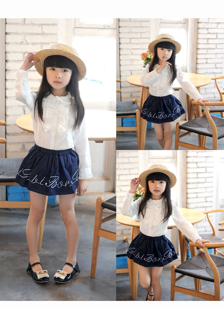 Chemise fille à manche longue en coton - Ref 2084508 Image 38