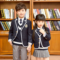School Uniform Suit Suit for men and women Childrens clothes Inn College Wind Spring and Autumn Winter Kindergarten Garden clothes Primary and middle school students Banfu